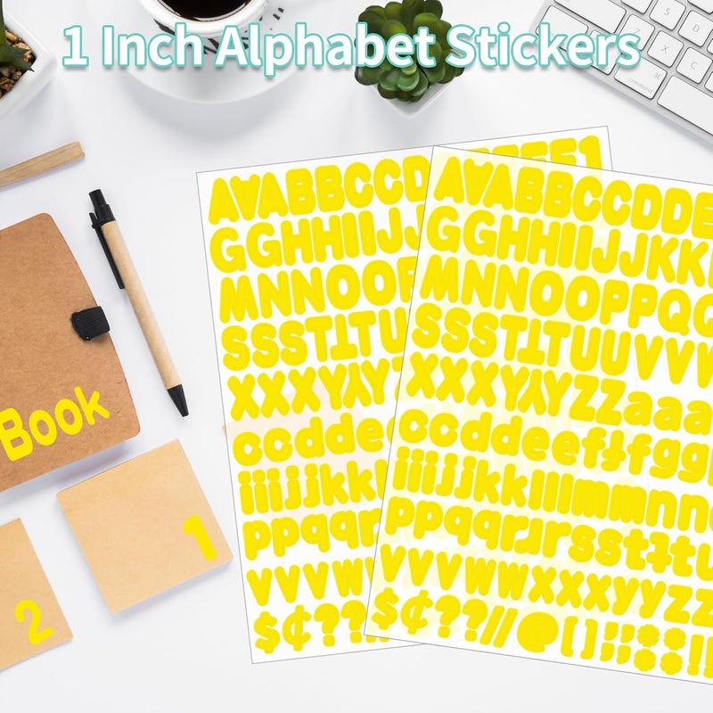 starboling Alphabet Stickers, 1'' Yellow Letter Stickers - 12 Sheets, Self-Adhesive Vinyl for Mailbox Numbers, Bulletin Boards, Classroom & Home Decor - Image 4
